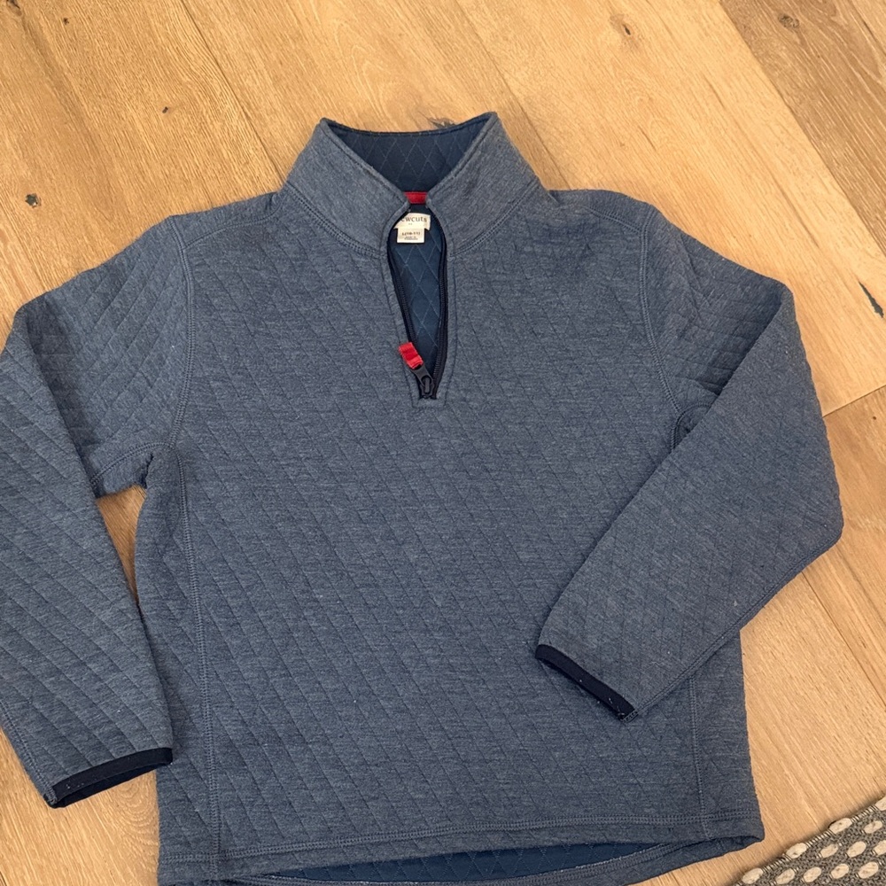 Crewcuts Blue Quilted Top with Red Trim
